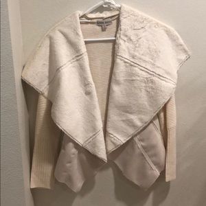 Furry sweater cardigan in beautiful white color